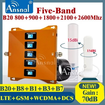 

B20 800 900 1800 2100 2600Mhz Five-Band Cellular Amplifier 4G Cellphone Repeater GSM 2g 3g 4g Network Signal Booster GSM UMTSLTE