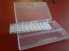 Caja de almacenamiento con ranuras de plástico para limas de uñas, accesorios de manicura con soporte transparente acrílico, 20 unidades