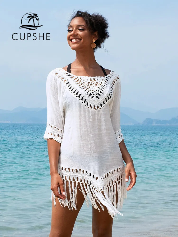 CUPSHE Crochet Trim Cover Up For Woman 