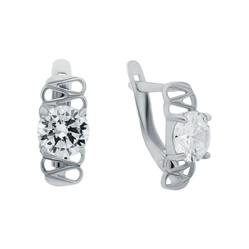 

Silver earrings with cubic zirconia sunlight sample 925 test