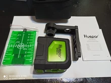 Huepar-Herramienta de alineación láser autonivelante de 2 líneas, instrumento de nivelado y alineación con láser de color rojo y verde, líneas cruzadas horizontal y vertical, 4 grados, base magnética