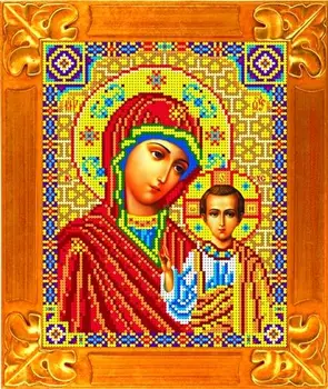 

Кби-4023/1 canvas with a pattern for beads icon 'Mother of God казанская', A4