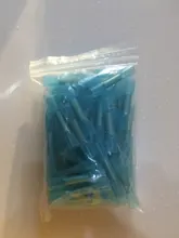 Terminales a tope termorretráctiles, conectores de Cable eléctrico aislados, prensado de 16-14 AWG, color azul, Conector de terminales, 25/50 Uds.