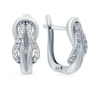 

Silver earrings with cubic zirconia sunlight sample 925