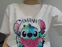 Playera con puntadas de Disney para mujer, camiseta de dibujos animados, camiseta blanca a la moda para hombre y mujer, gran oferta