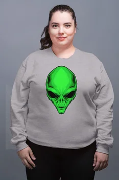 

Angemiel Wear Green Alien Gray Female Sweatshirt