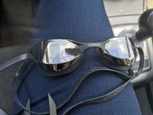 COPOZZ profesional impermeable chapado claro doble Anti-niebla gafas de natación Anti-UV de las mujeres de los hombres gafas de natación gafas con el caso