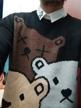 ZAZOMDE-suéter de oso de dibujos animados para hombre, ropa de invierno, Jersey de punto de manga larga a la moda, abrigo de algodón de gran tamaño, nuevo de 2020