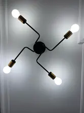 Ceiling-Lights Lampara Loft Nordic-Pipe Bedroom Retro Vintage Techo Iron for Living-Room