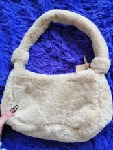 Hobos-Bolso de hombro de felpa suave para mujer, Cartera de mano femenina, de diseño Simple, a la moda, Baguette