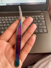 Pinzas de pestañas de acero inoxidable, pinzas profesionales para extensión de pestañas, pinzas para cejas, pinzas rectas y curvadas, herramientas de maquillaje, 1 Uds.