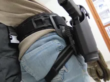 Correa de banda para pierna táctica QLS 19 22, adaptador de cartuchera para pistola Safa Glock 17 Beretta M9, cinturón de cintura para pistola de caza