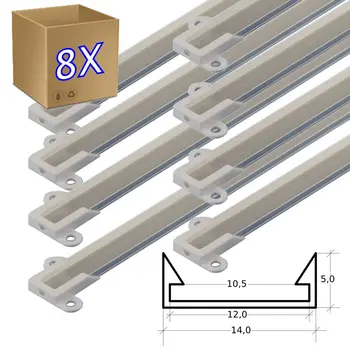 

JANDEI - 8x1 meter aluminum profile led strip with surface cover 14x5mm [class of energy efficiency A]