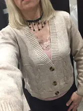 Knit Cardigan Short Sweter Women Jacket High-Waist Solid-Color Winter New Small Autumn