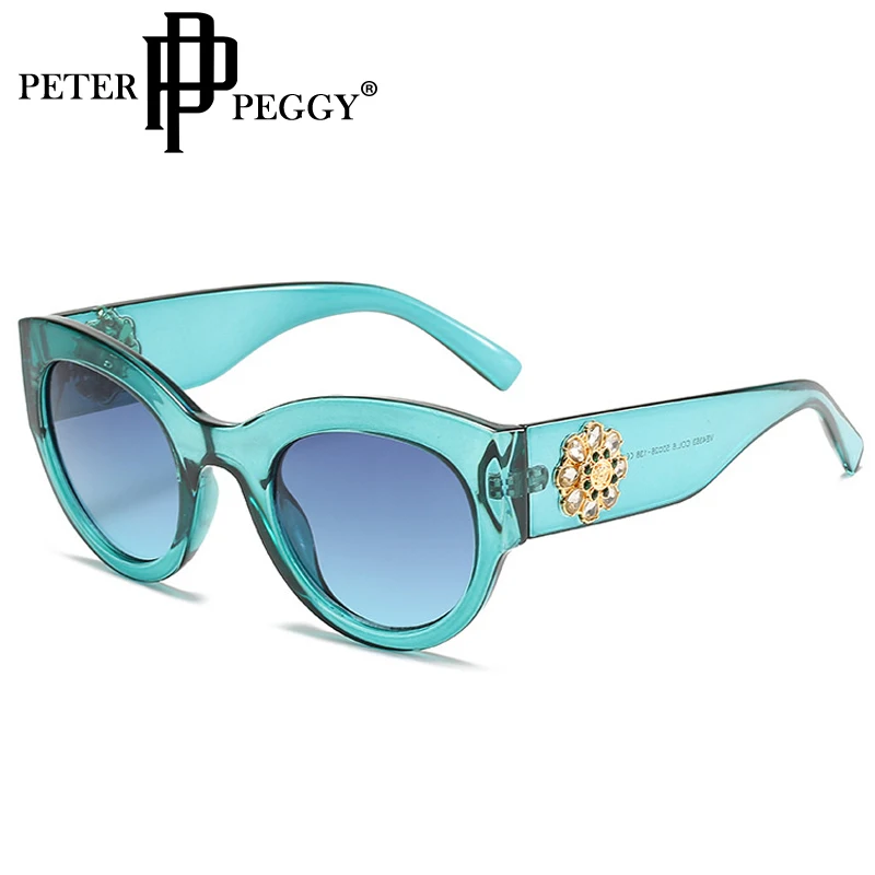 Peterpeggy Винтажные Солнцезащитные очки кошачий глаз Для женщин модная дизайнерская