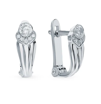 

Silver earrings with cubic zirconia sunlight sample 925
