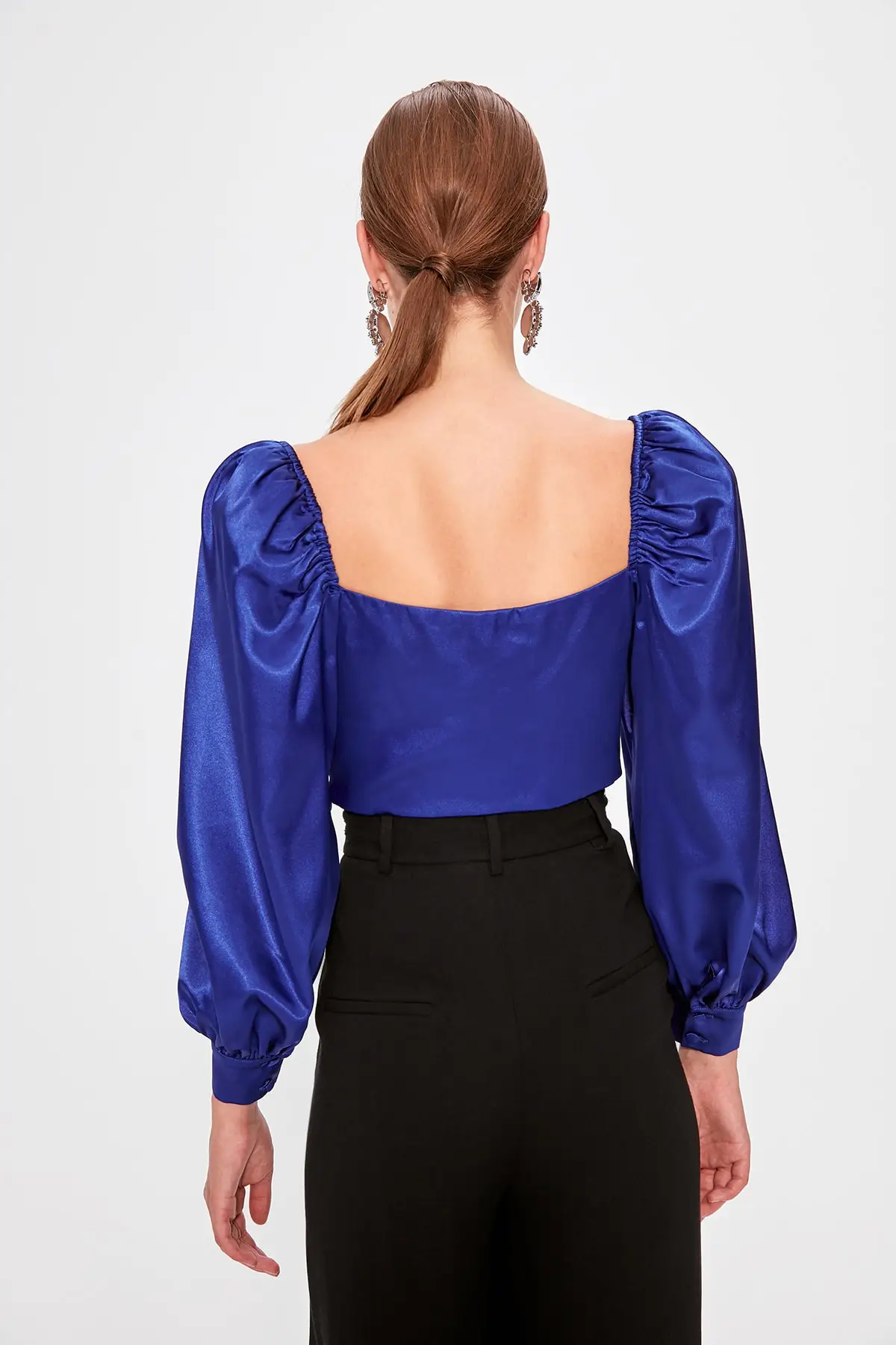 Trendyol Saks Shirred Bluz TPRAW20BZ0344