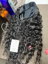 Younsolo-pelucas de cabello humano brasileño Remy para mujeres negras, diadema con ondas, sin pegamento, peluca y bufanda, 8-28 pulgadas