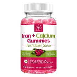HFU Iron Calcium Gummies Iron Gummies Replenish Energy Supplement with Vitamin C, A, Vitamins B Complex