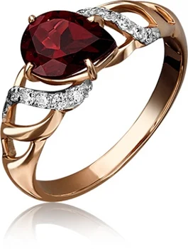 

Yuz platinum ring with garnet and cubic zirconia Red Gold