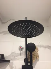 Shower-Head Square Wall Bathroom Stainless-Steel Rainfall Ceiling Black Ultrathin 2-Mm