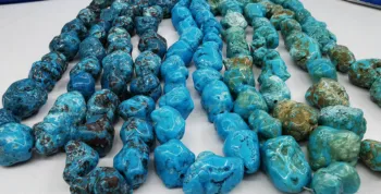 

10-18mm Rough turquoise stone -dark blue -royal blue-green tibetant Turquoise freeform chips nuggets loose beads 16inch