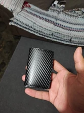 Tarjetero de cuero PU para hombre y mujer, tarjetero de Metal RFID Vintage de aluminio, Note Carbon, novedad de 2021