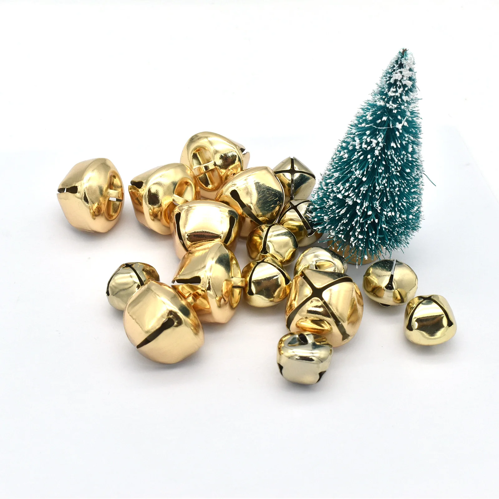 Large Gold Jingle Bells - Bulk Set of 24 - Christmas Crafts and Supplies 