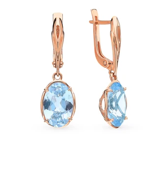 

Gold earrings with Topaz sunlight sample 585