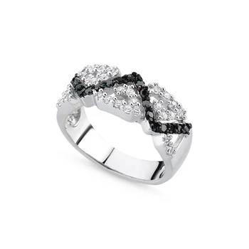 

Silver 925 Sterling Zircon Stone Chevron Ring