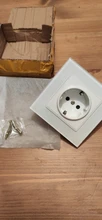 Outlet Power-Socket Tempered-Glass-Panel Coswall Children Protective-Lock Grounded 16A