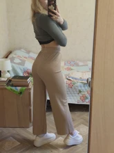 Suave comodidad pantalones de las mujeres de 2021 nueva Alta cintura pantalones verano Pantalones Mujer Pantalones de seda de hielo-tobillo longitud pantalones largos de Mujer Pantalones