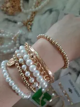 Tocona 6 unids/set de oro de moda cuentas de colores estrella perla multicapa con cuentas pulseras para las mujeres encanto regalo de joyas de fiesta 5483