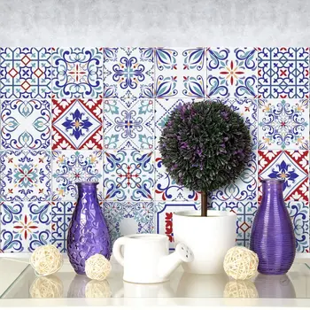 

Packaging 24 tile size 20x20 cm - Made in Italy PVC for bathroom and kitchen stickers Design - Santiago