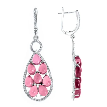 

Silver earrings with cubic zirconia and Garnet