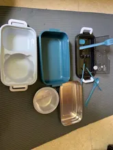 Fiambrera Bento de doble capa para estudiante, contenedor de almacenamiento de alimentos, para trabajo de oficina, microondas, calefacción, nuevo