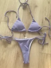 GNIM-Bikini brasileño de dos piezas para mujer, de dos piezas con espalda descubierta traje de baño, estilo triangular, ropa de playa, 2020