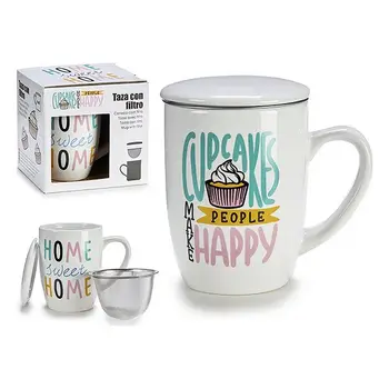 

Cup with Tea Filter Porcelain (12,5 x 11 x 8,5 cm)