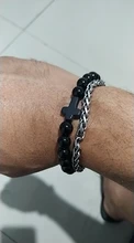 Pulsera con cuentas de Lava negra para hombre y mujer, brazalete con cuentas de Lava negra, hecho a mano, para rezar, Fitness, regalo de joyería para parejas