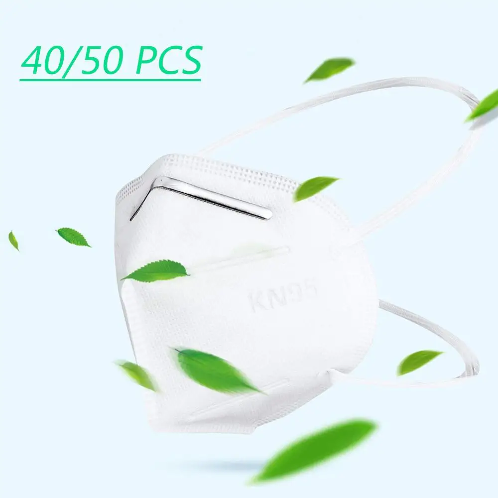 

40/50pcs Exposed Aluminum Bar Style KN95 Mask Nonwoven Dustproof 95% Filtration 3 Filter PM2.5 Anti-fog Not Individually Packed