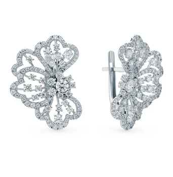 

Silver earrings with cubic zirconia sunlight sample 925 test
