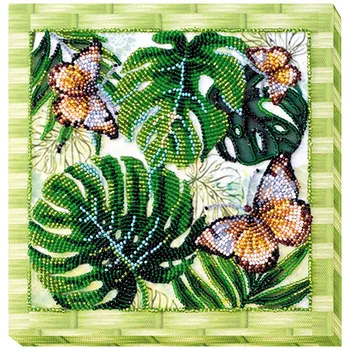 

Amv-028 set for embroidery with beads 'монстера' 20*20 cm