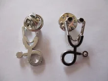 Stethoscope Brooch Medical-Jewelry Enamel-Pin Pins Collar Badge Denim-Jackets Doctor Nurse