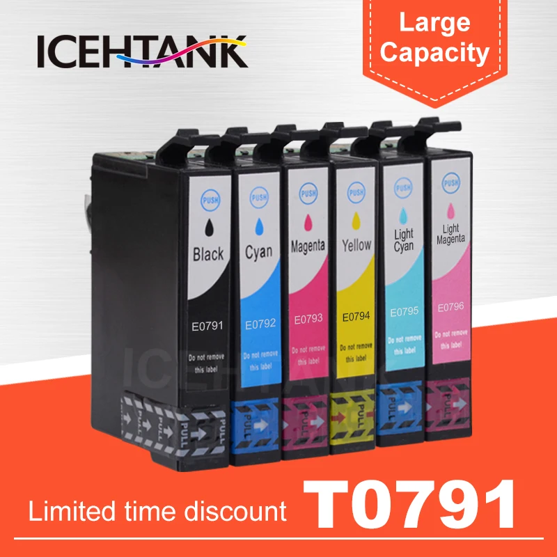 ICHTANK T0791 чернильный картридж совместимый для Epson Stylus Photo 1400 1500 Вт P50 Artisan 1430 PX650 660 660+ 700 Вт 710 Вт 720WD принтер