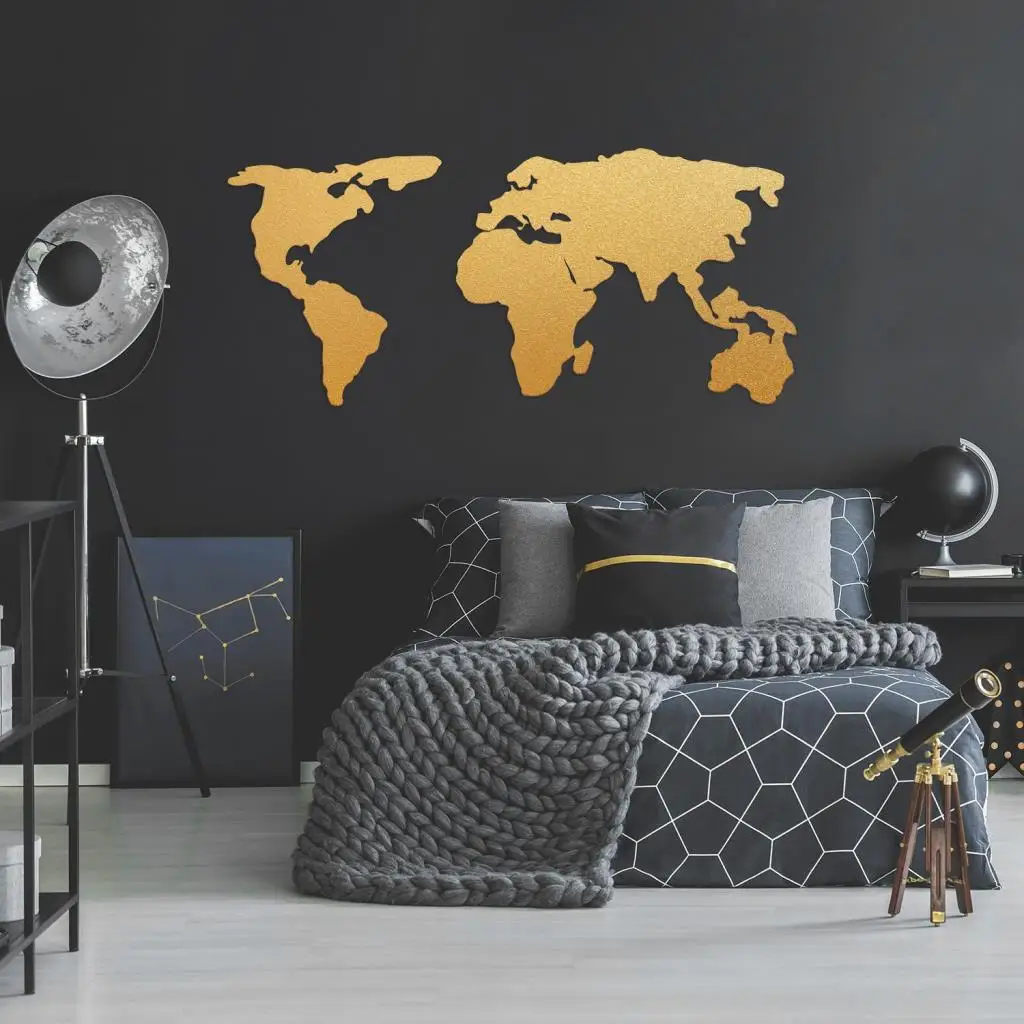 Карта мира 2 GoldDecorative металлические настенные аксессуары железа Скульптура