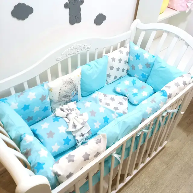 Set the bed, bed sheets, bumpers in the crib mamdis СПКП 1001