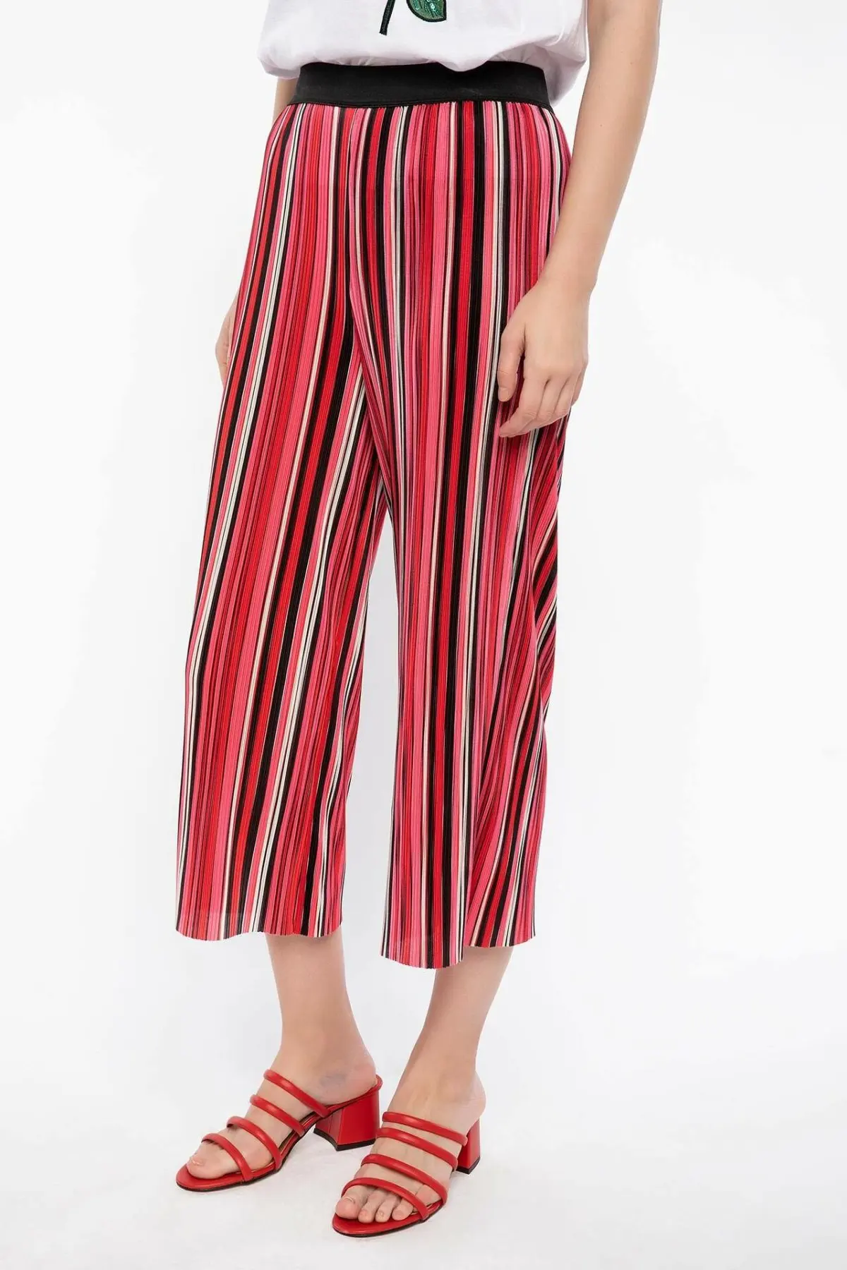 

DeFacto Fashion Women Striped Trousers Female Casual Comfort Crop Pants High Qualilty Loose Wide Leg Pant Female - J5994AZ18HS