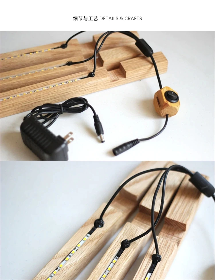 Japanese Style Wooden Bedroom Bedside Table Light Creative Art Cross Design Study Parlor Cafe Loft Lighting