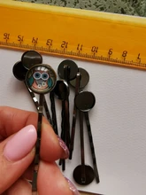 12mm 10 Uds alta calidad clásico 8 colores plateado Material cobre Horquillas para el cabello horquilla Base Ajuste de Cameo de cabujón