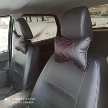 Almohada de cuello para coche, reposacabezas de cuero genuino, diseño de protección de seguridad, soporte de descanso, color negro, accesorios de seguridad para automóviles, Uds.